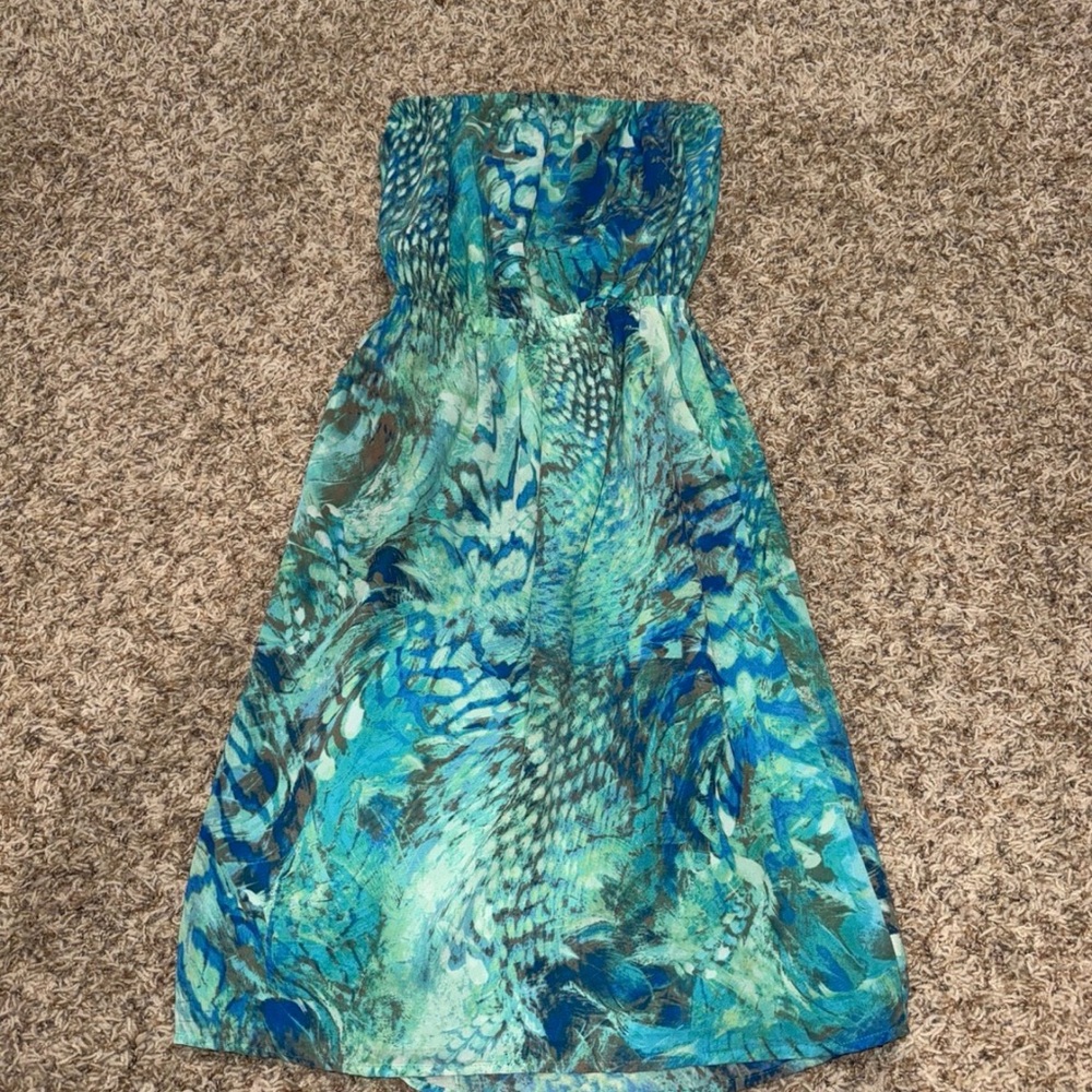 Forever 21 blue and green dress with pockets